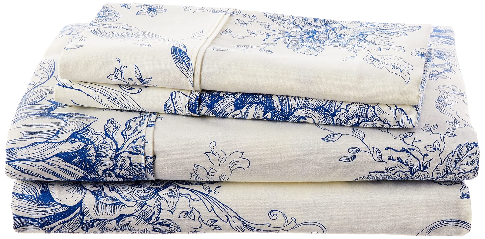 Melange Home 189748 M?lange Home Navy Toile Queen Sheet Set