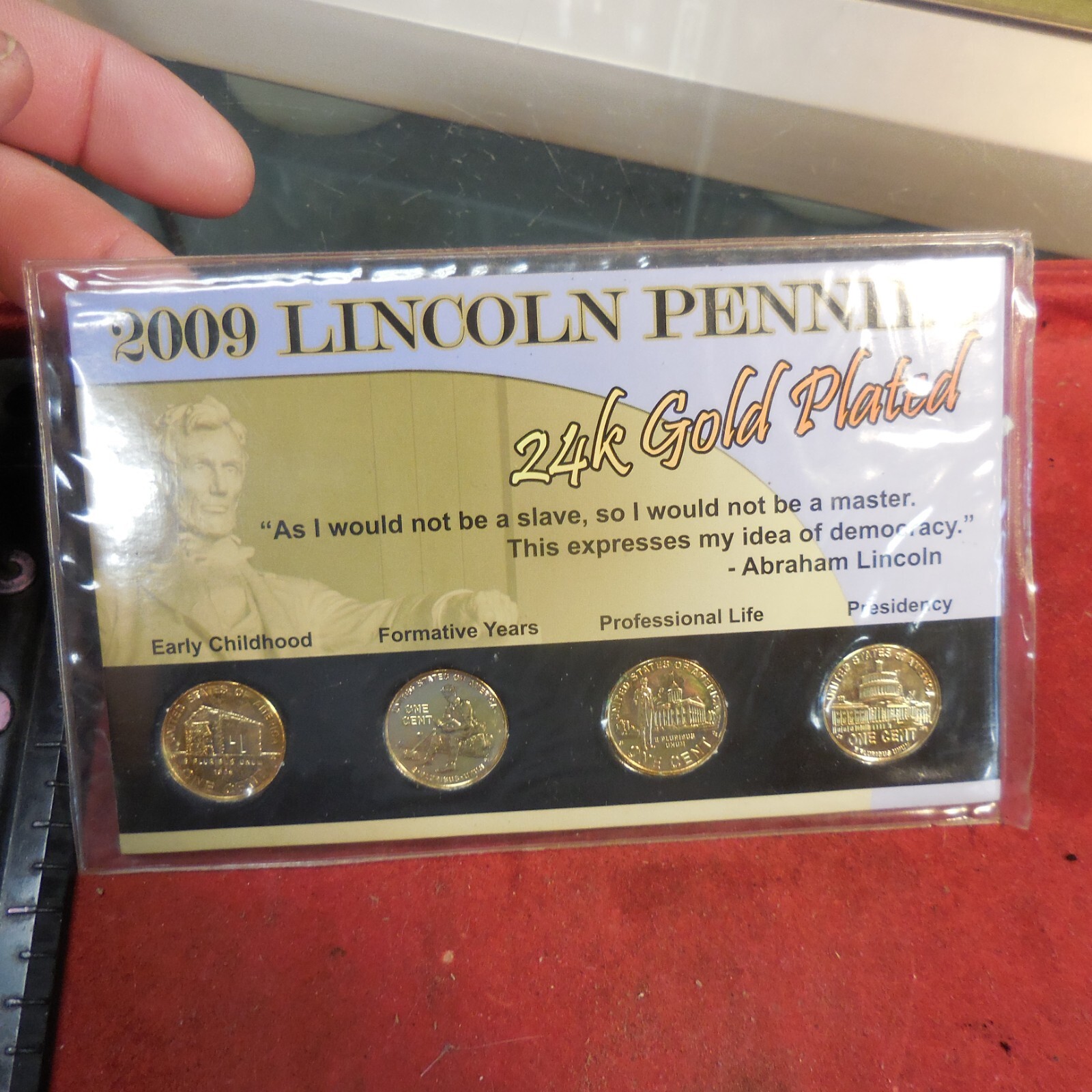2009 Lincoln Pennies 24k Gold Plated