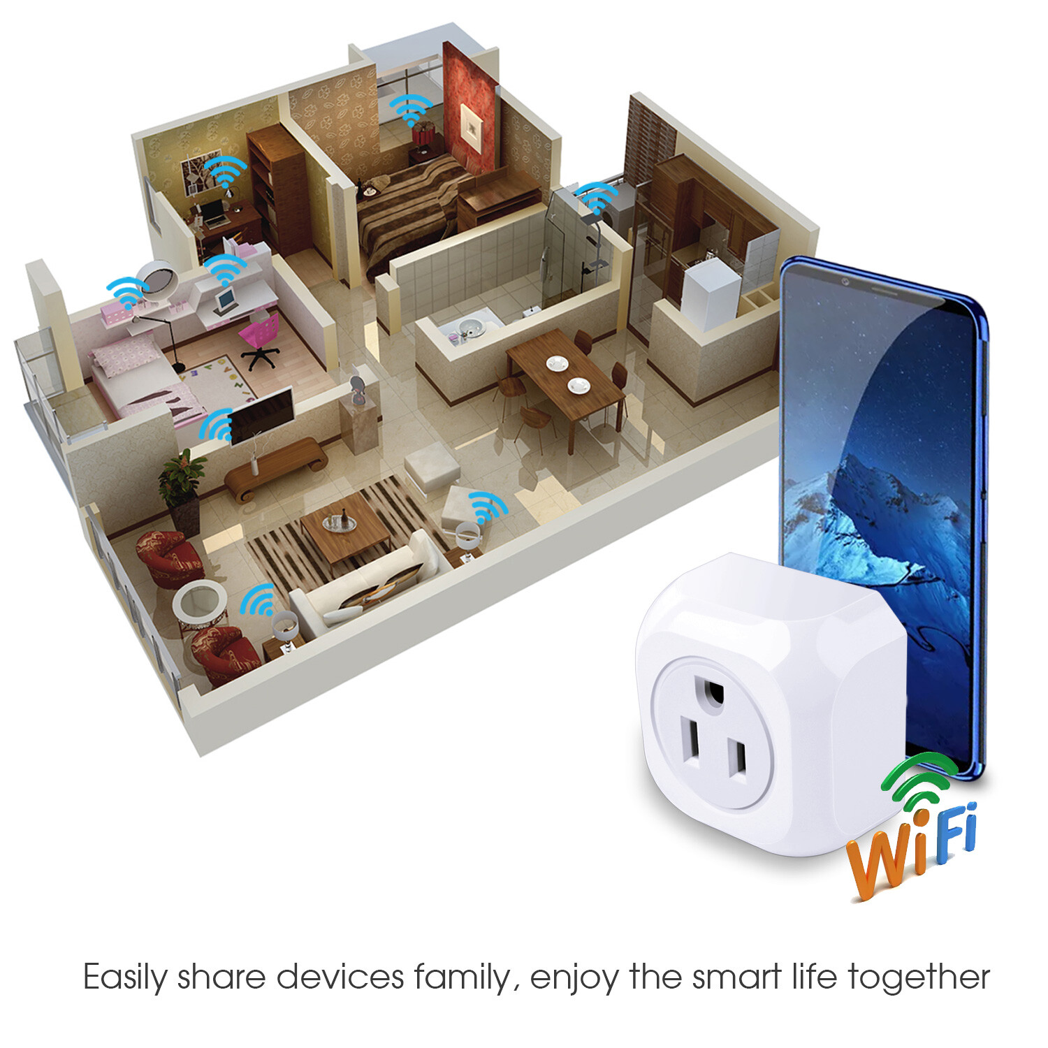 4*Wifi Smart Plug Remote Control US Socket Outlet Support Alexa Echo/Google Home