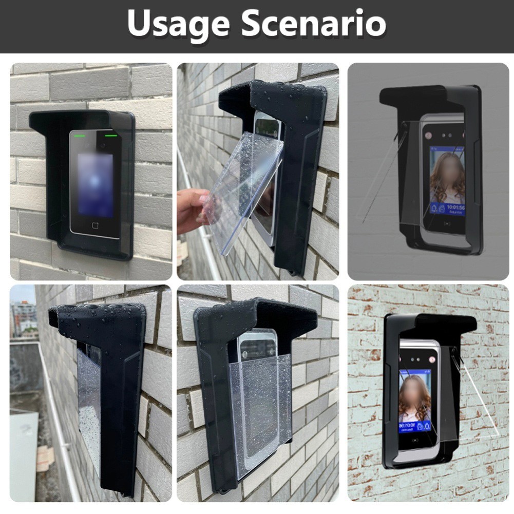 For Access Control Keypad Rainproof Cover Waterproof Sunshade Black ABS