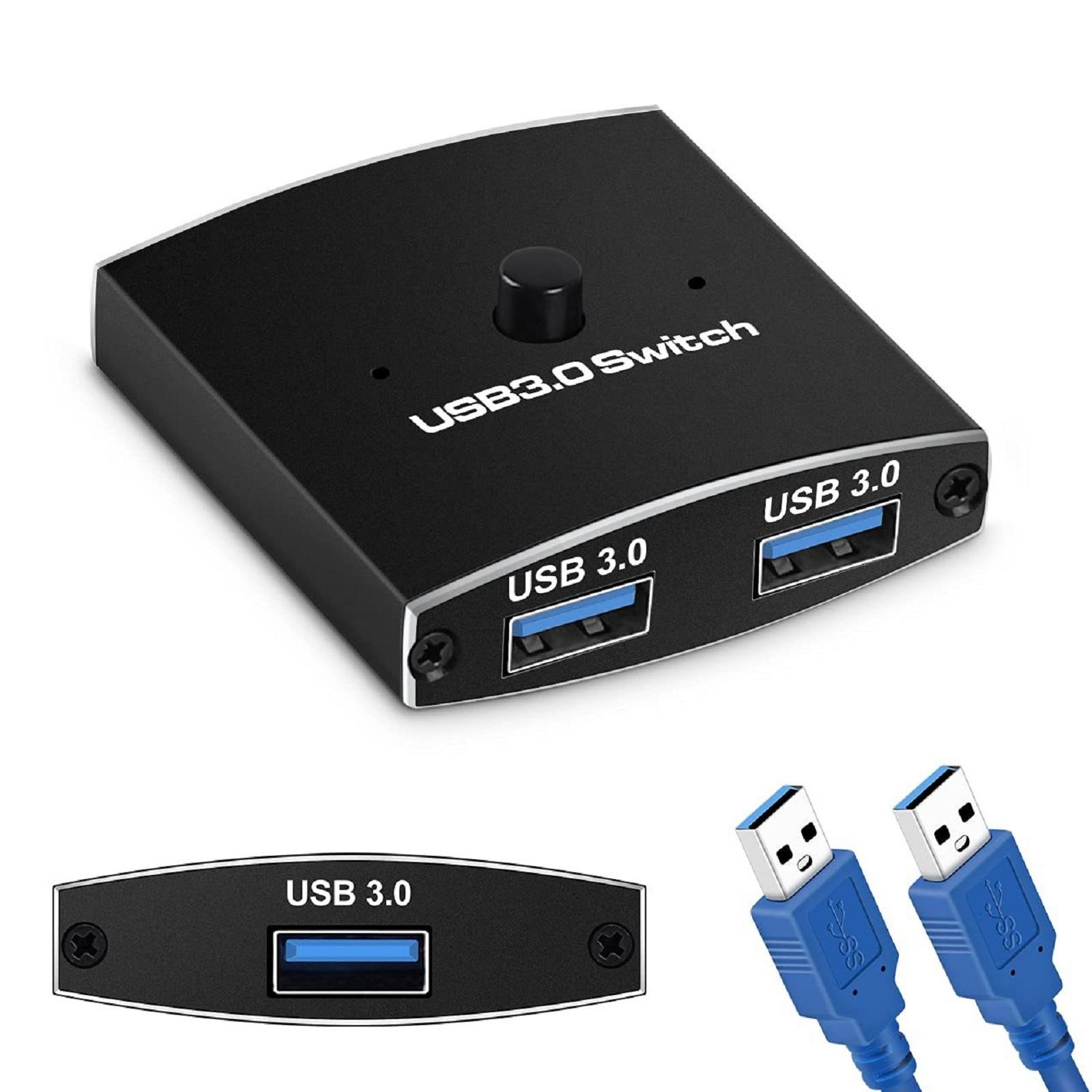 2 In 1 Out USB3.0 Switcher For Printer Keyboard Mouse Sharing Two-Way Switcher Q