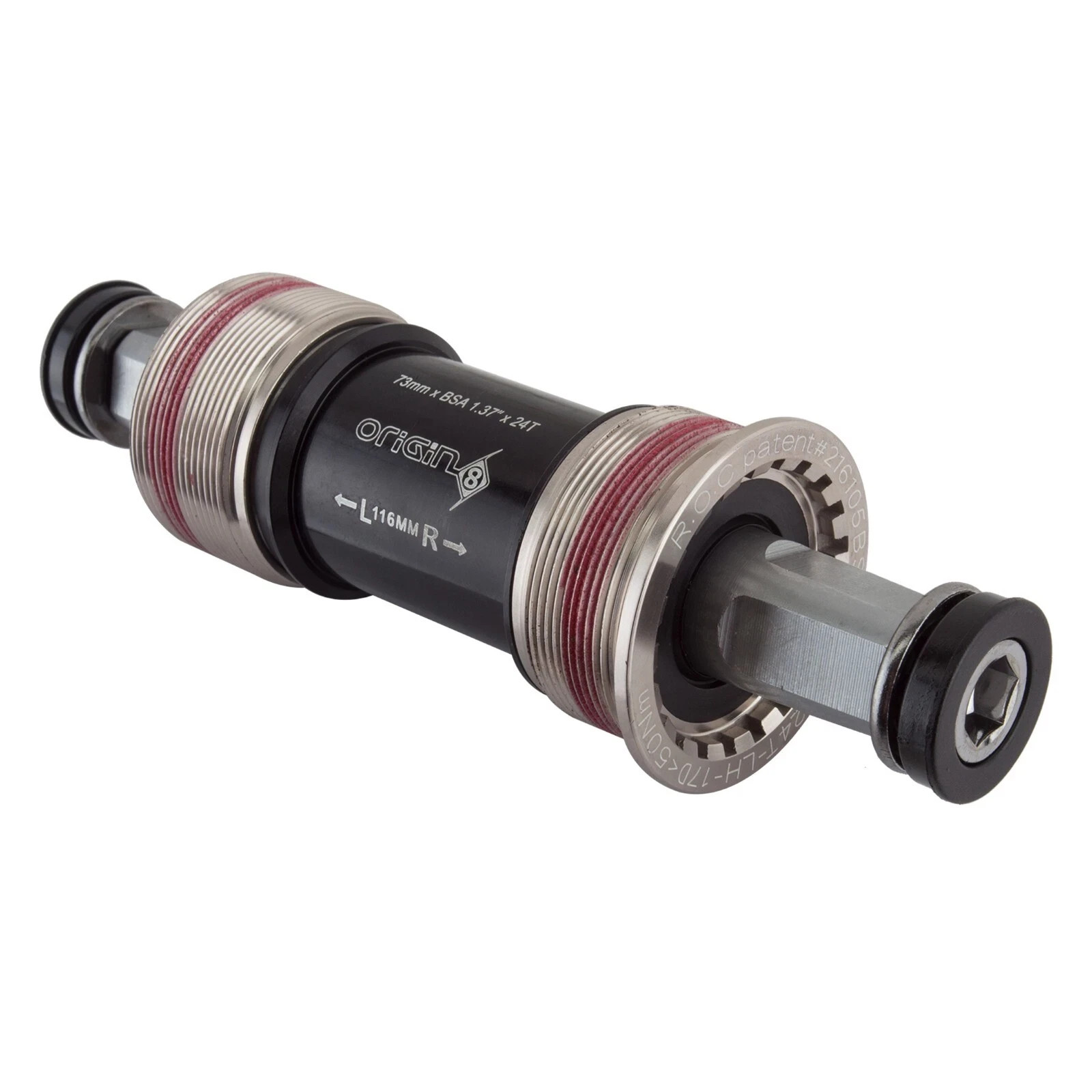 Origin8 TorqLite Square Taper Bottom Bracket 73x113.5mm 1.37x24T ENG thrd 20176