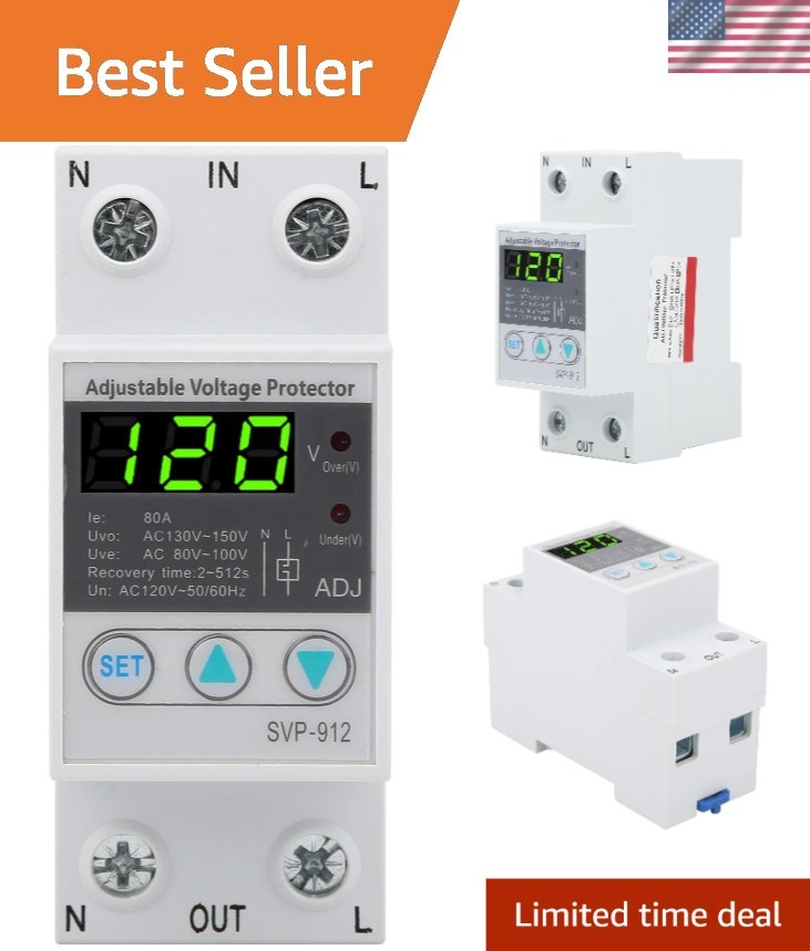Automatic Reset Voltage Stabilizer - 120V AC Protector with Adjustable Settings