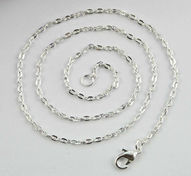 12PCS of 3x2mm Link metal chain necklaces silver Color (5 sizes available)
