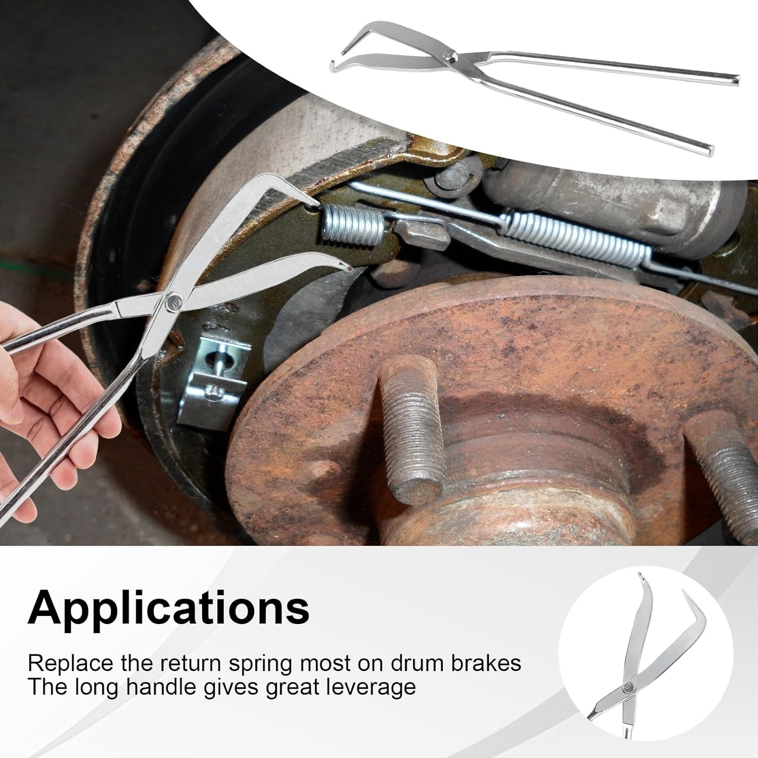 8 PC Drum Brake Tool Kit, Brake Spring Tool Set with Brake Spring Compressor, Ad