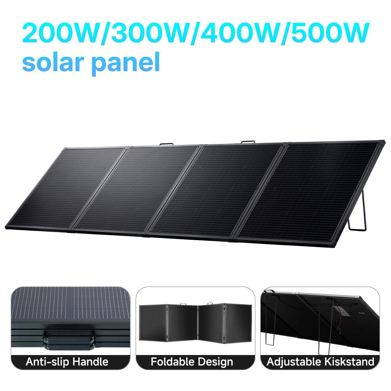 200W 300W 400W 500W Foldable Portable Solar Panel for Power Stations and Camping