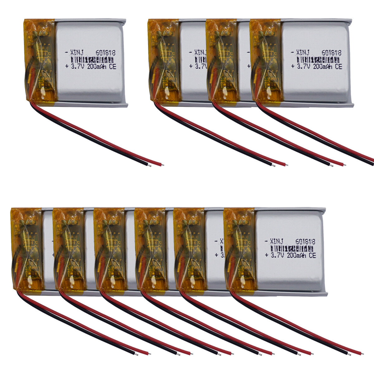 10 pcs 3.7V 200 mAh 0.74Wh Li-Polymer Li Battery 601818 For Bluetooth 3D Glasses