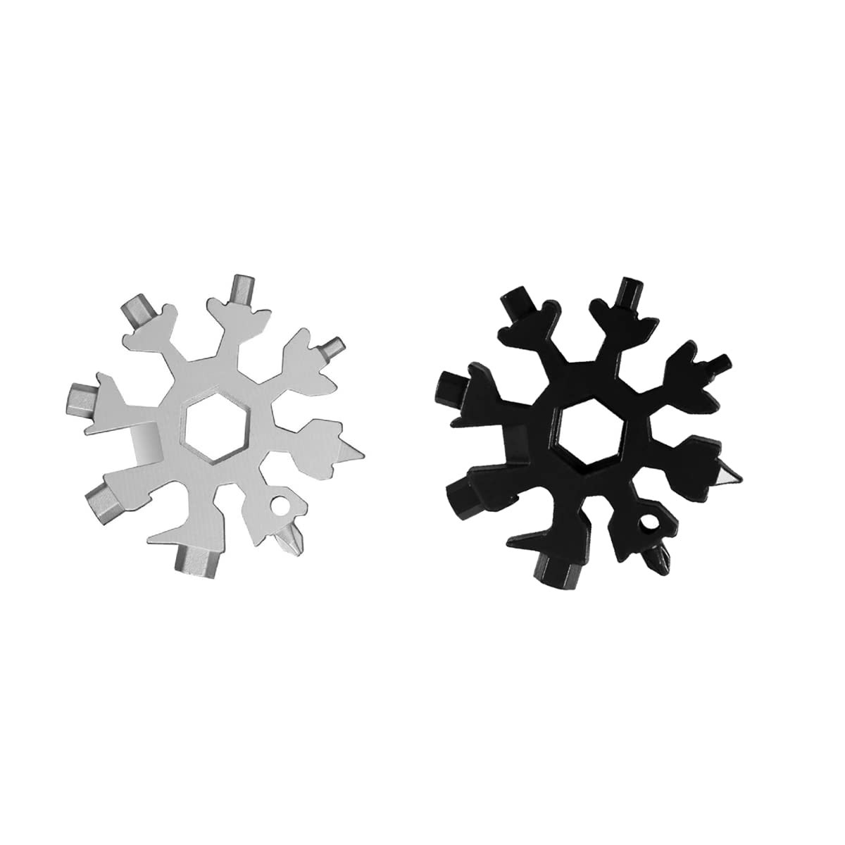 2 Pack 18-in-1 Snowflake Multi ，Tool Stainless Steel Black Silver