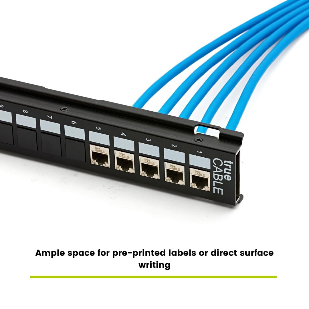 Cat6A Shielded 12-Port Blank Toolless Modular Keystone Patch Panel, Wall Moun...