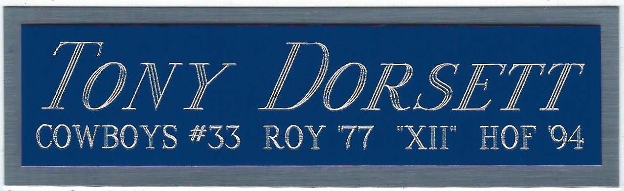TONY DORSETT COWBOYS NAMEPLATE AUTOGRAPHED Signed Football HELMET JERSEY PHOTO