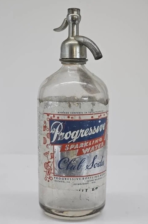 Vintage Progressive Bottling Works Club Soda Bottle Sparkling Water