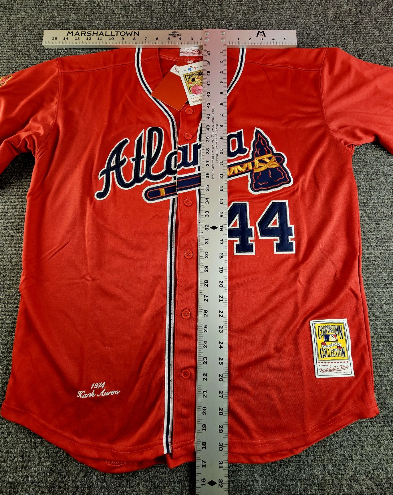 Hank Aaron Atlanta Braves Mens XL Red Stitched Baseball Jersey New