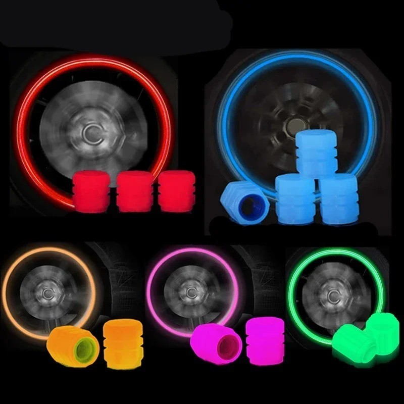 4-20 Pcs Tyre Valve Dust Caps Luminous Bike Motorcycle UK Seller FITS ALL CARS