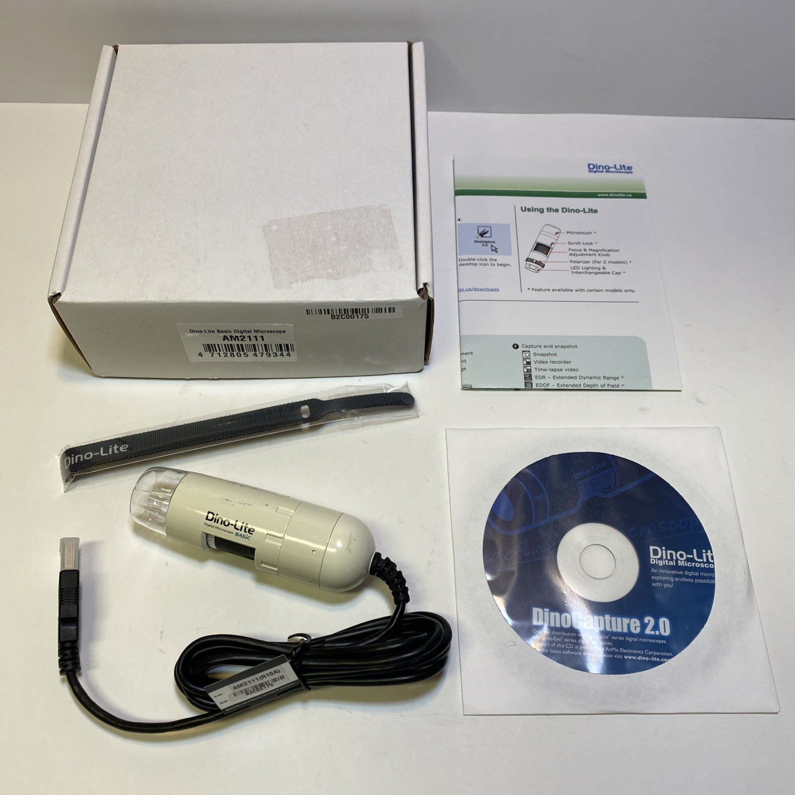 Dino-Lite AM2111 Series USB Basic Digital Microscope In Original Box