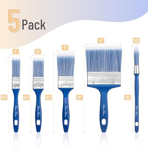 Bates- Paint Brushes for Walls, 5 Pack, Wall Paint