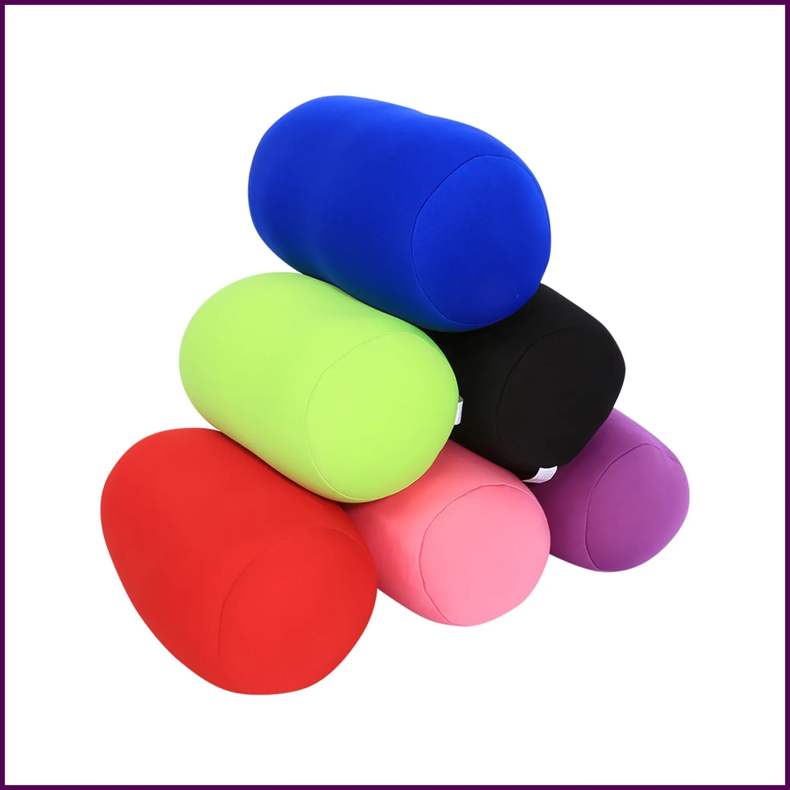 Mini Microbead Travel Pillow Back Neck Roll Cushion Home Comfort Support