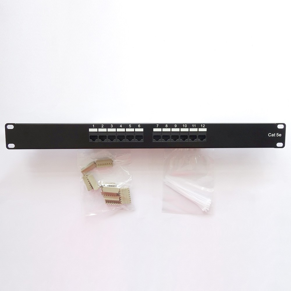 5 Pack of CAT5E 110 Type Patch Panel 12 Port Rackmount