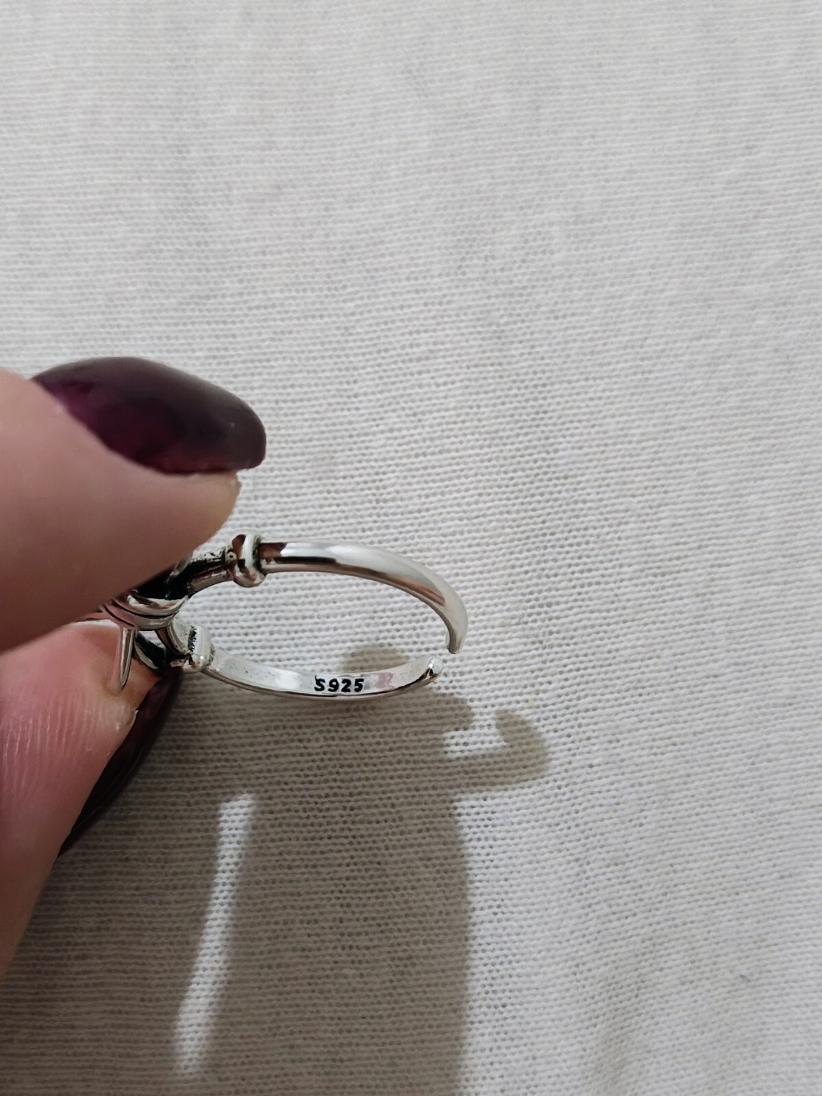 925 Sterling Silver Bow Adjustable Rings
