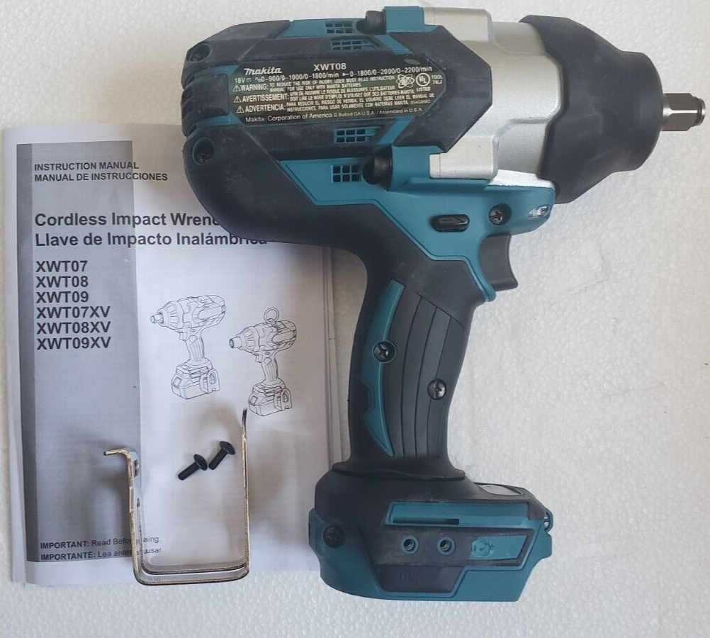 Makita 18v Brushless High‑Torque 1/2" Sq. Drive Impact Wrench Xwt08Z tool only