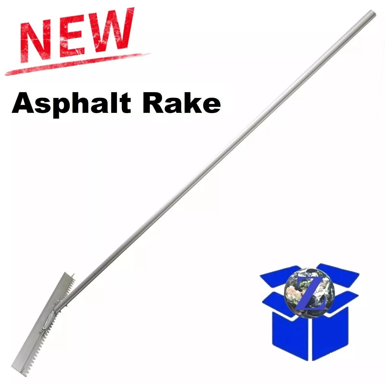 36 Inch Magnesium Asphalt Rake Lute 37-tine W/ 84 Inch L Handle Lightweight NEW