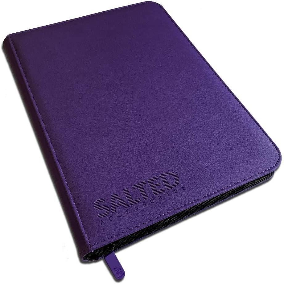 SALTED accessories 9-Pocket Zip-Up Trading Card Binder Holds 360. In Purple