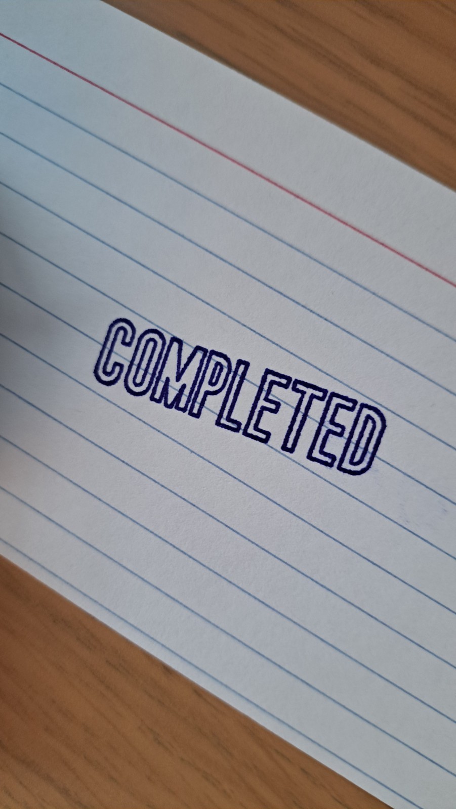 Xstamper Blue "Completed" Self Inkig Stamp
