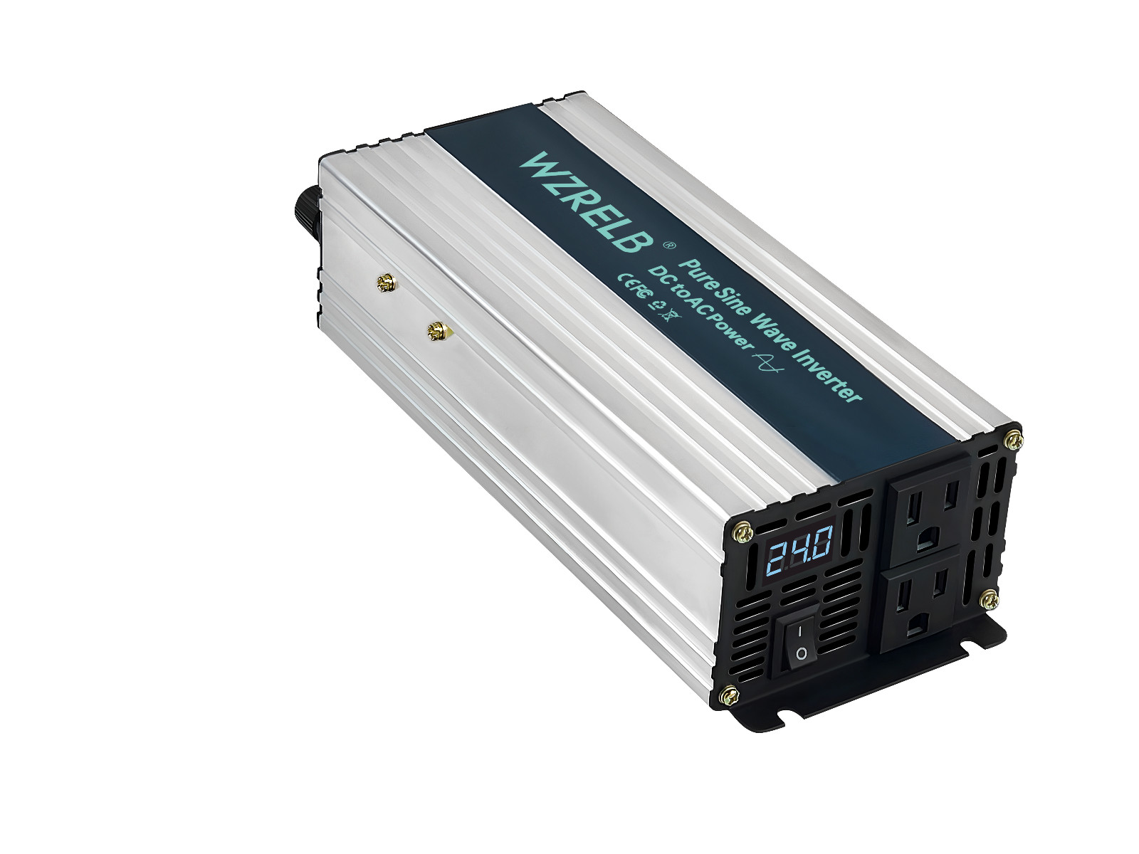 Pure Sine Wave 1200W(2400W Surge) 24V Power Inverter DC to 120 AC 60hz Off Grid