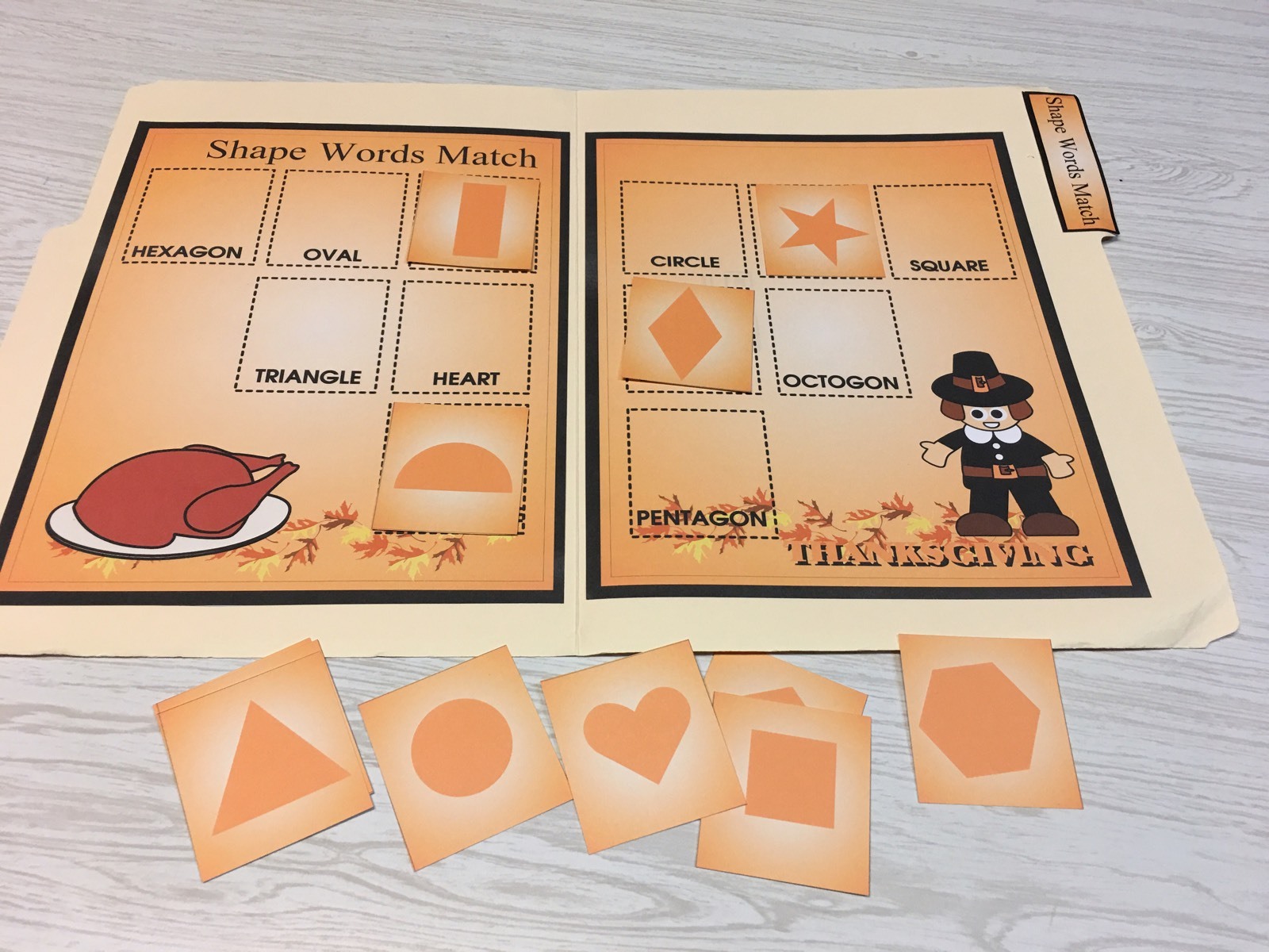 Thanksgiving - 5 File Folder Set - Activity Set - Teaching -
