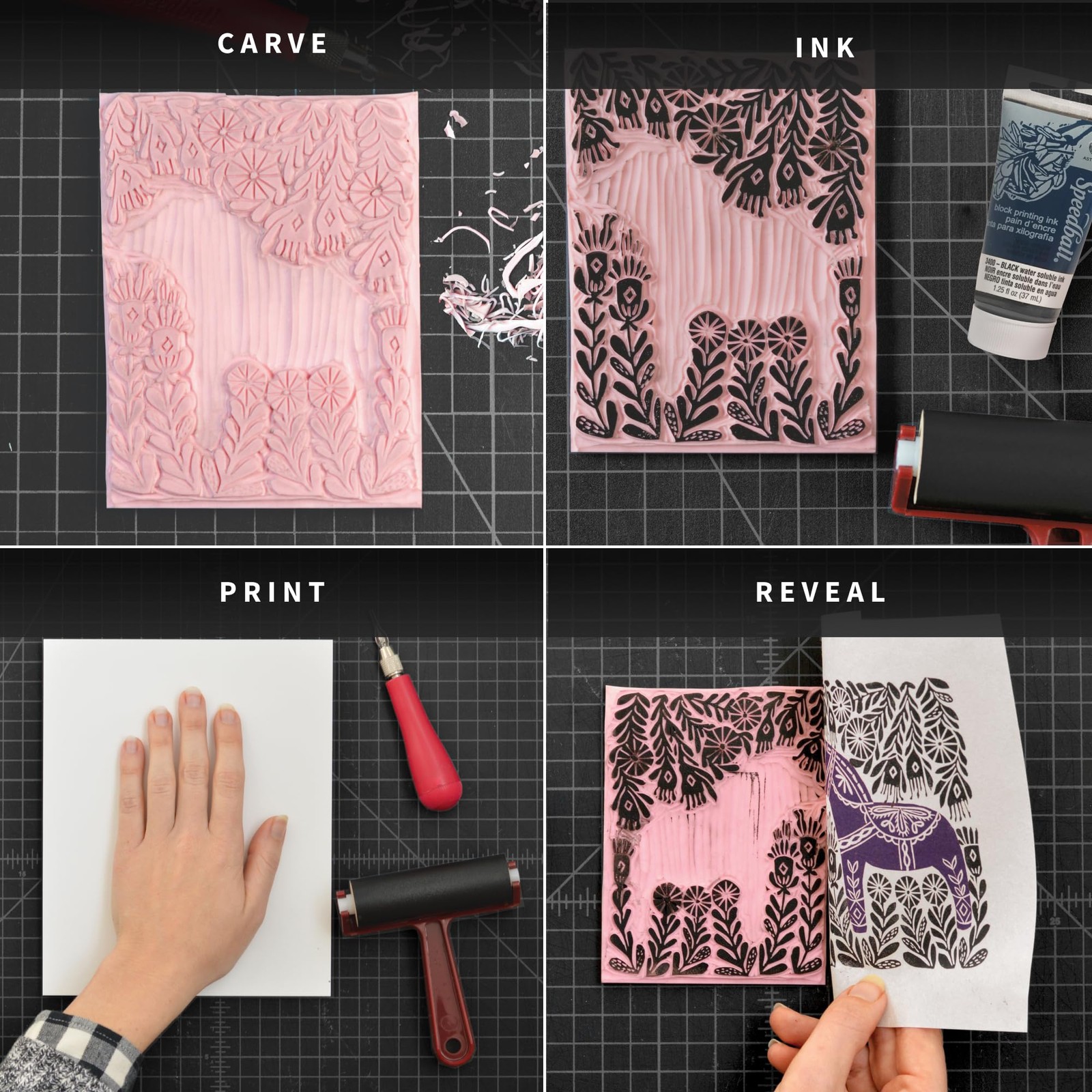 3471 Super Value Block Printing Starter Kit – Includes Ink, Brayer, Lino Hand...