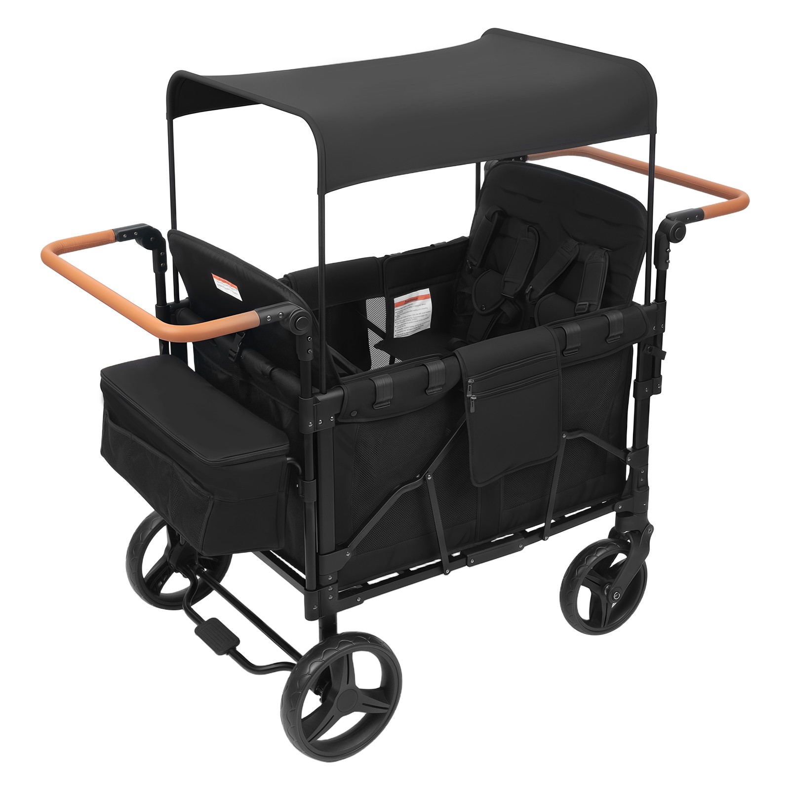 Adjustable 4-seats Stroller Wagon Push Pull Quad Collapsible Stroller With Wheel