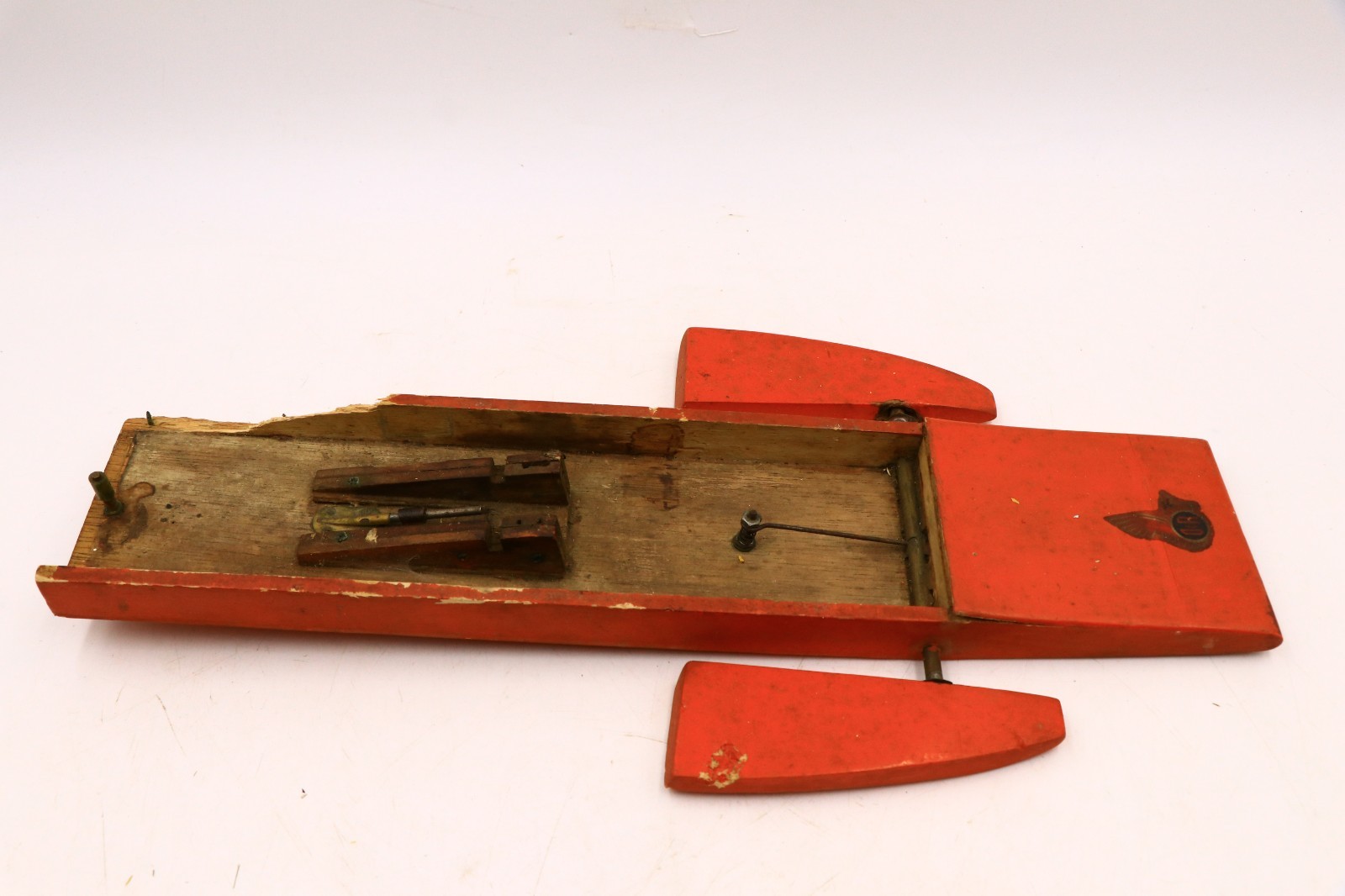 Vintage Nitro Balsa Boat (Partial) W/Propeller Rudder Possibly Control Line 16"