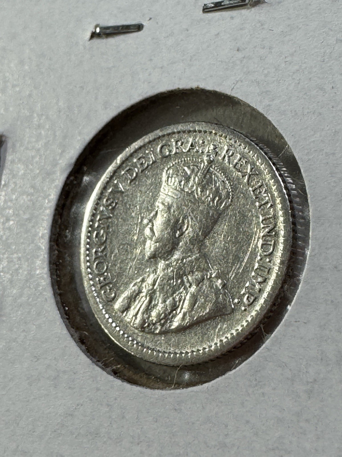 1915 Canada 5 Cents Silver Coin Cleaned