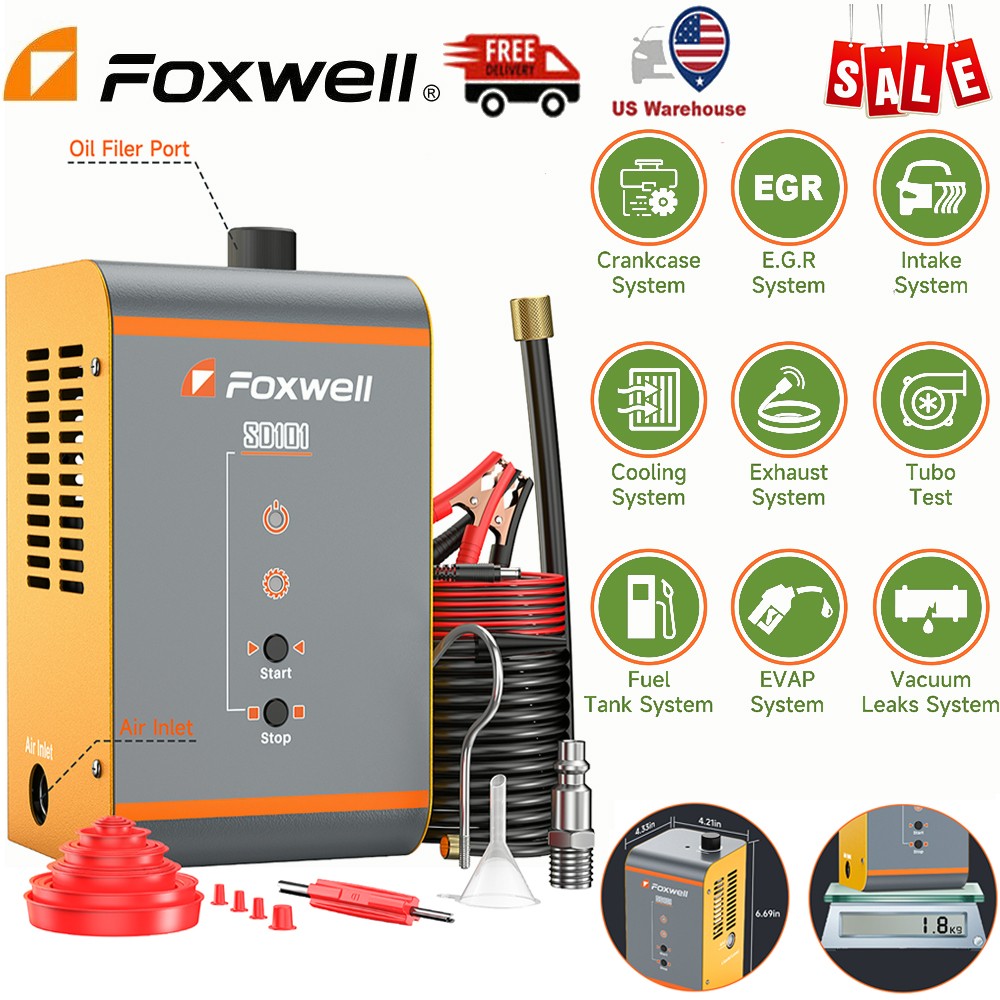 FOXWELL SD101 12V Car Smoke Leak EVAP System Leakage Analyzer Tester Machine