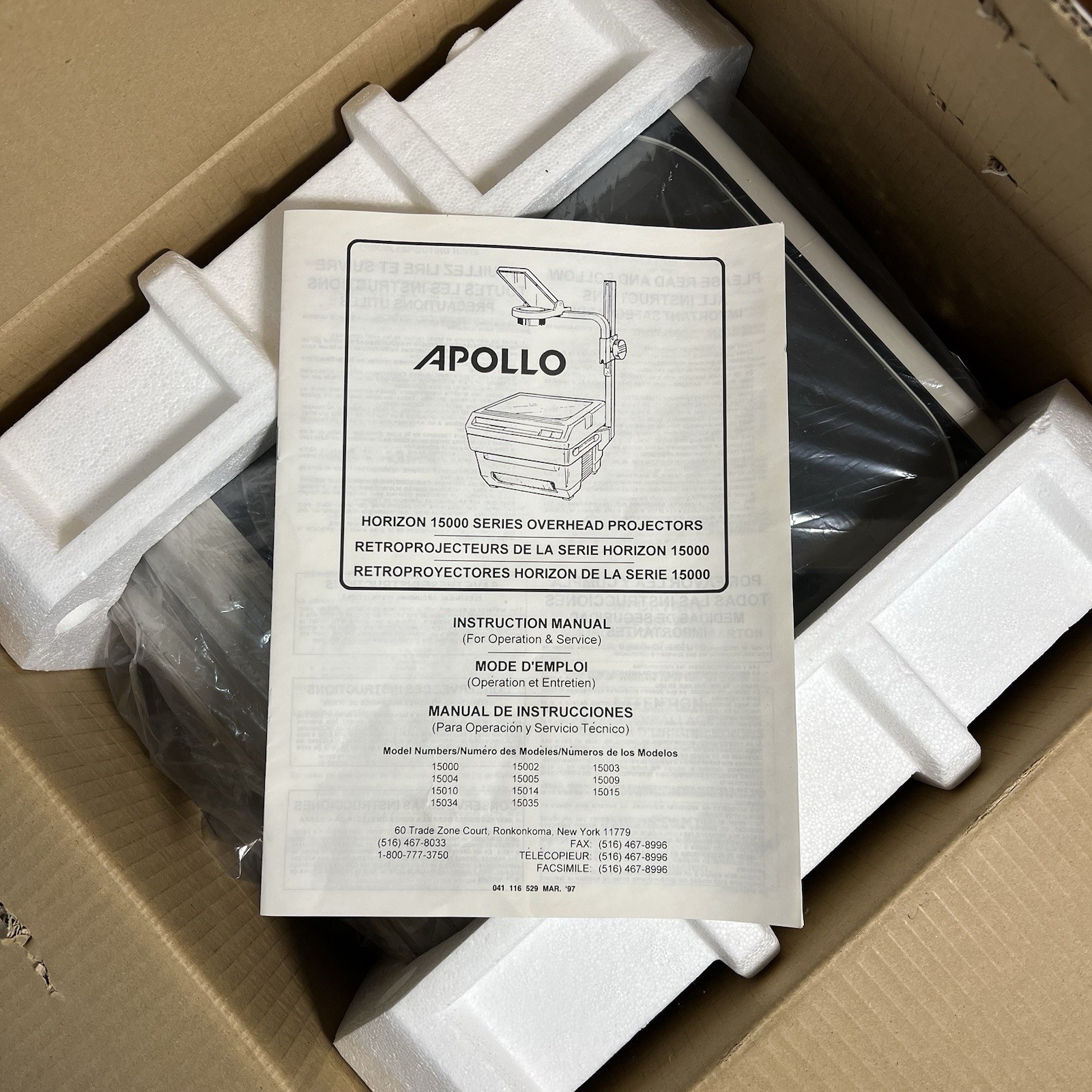 Vintage Horizon Apollo Overhead Projector Model 15000 Series NOS