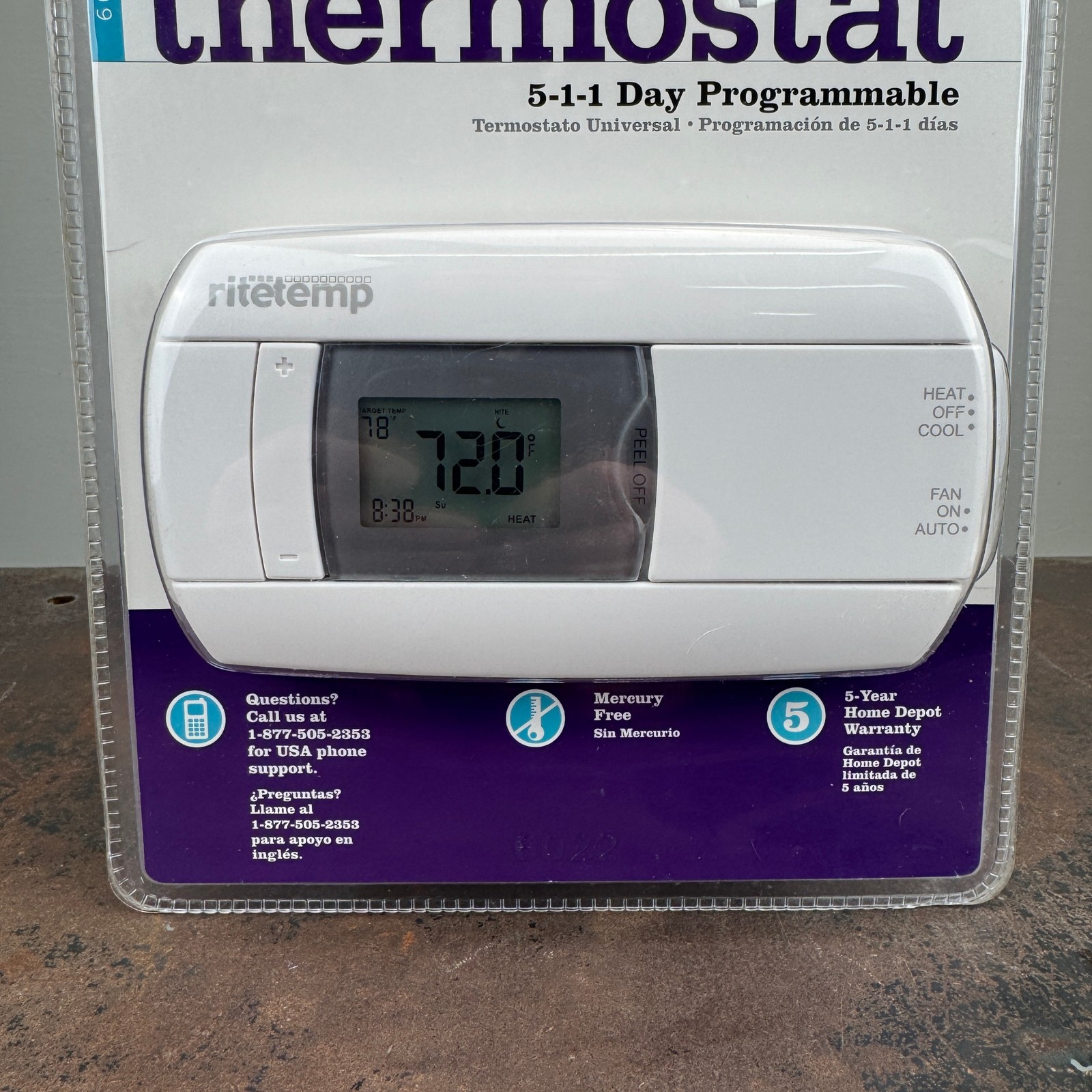 RiteTemp 6022 Universal 5-1-1 Programmable Thermostat New & Sealed