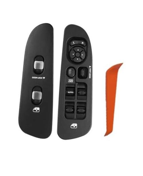 Driver Side Power Window Master Switch with Driver & Passenger Side Bezel Black