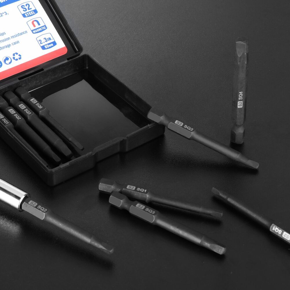 WORKPRO 10 PIECE Magnetic Square Bit Set 1/4 Inch Hex Shank Screwdriver Bits Set