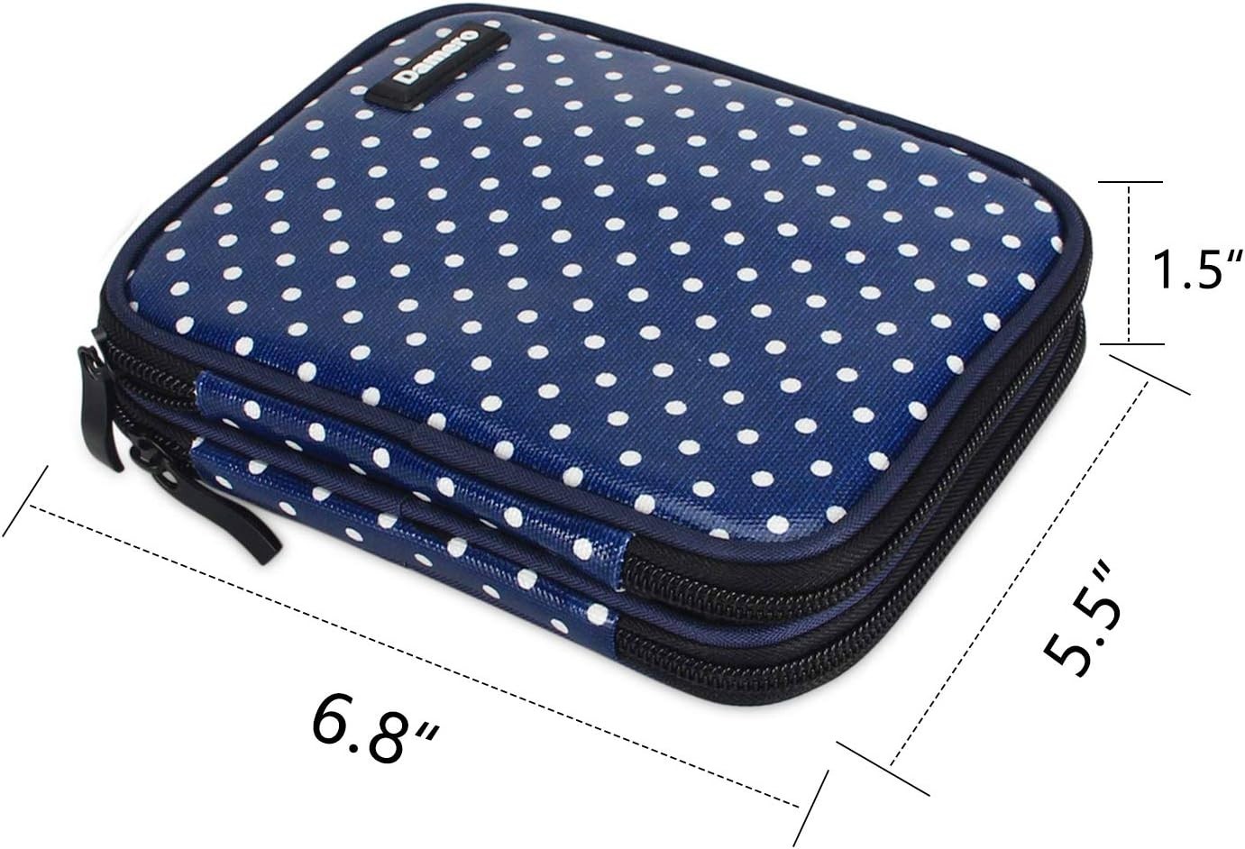 Lightweight Blue Dots Crochet Case - Organized Storage for Needles & Accessories