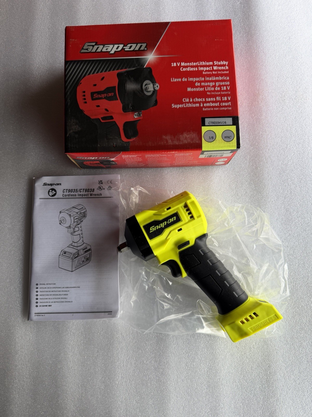 New Snap-on™ CT9038HVDB 18V 18 Volt 3/8" Short Compact Body Impact Wrench (Tool)