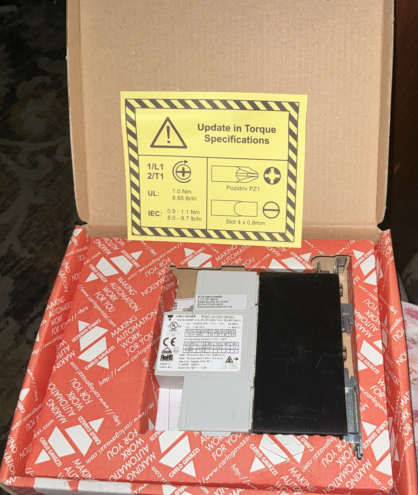 New Carlo Gavazzi RGC1A60A15KGU Solid State Relay Contactor