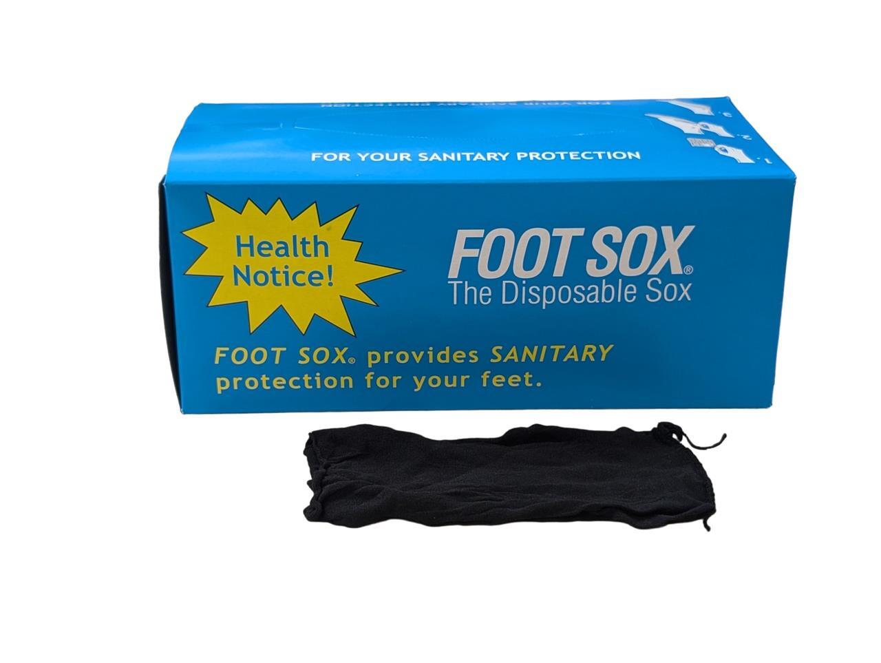 Foot Sox - The Disposable Sanitary Socks | Black, Unisex (144 Sox/Box)