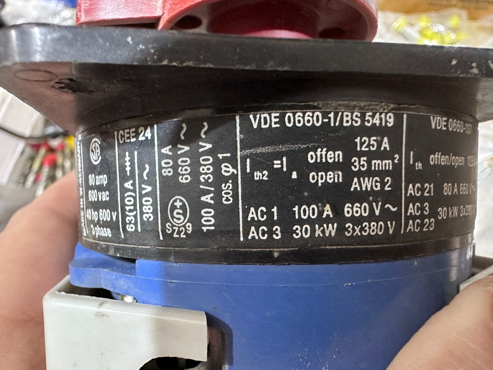 KRAUS & NAIMER Rotary Switch C80, VDE 0660-1/BS 5419