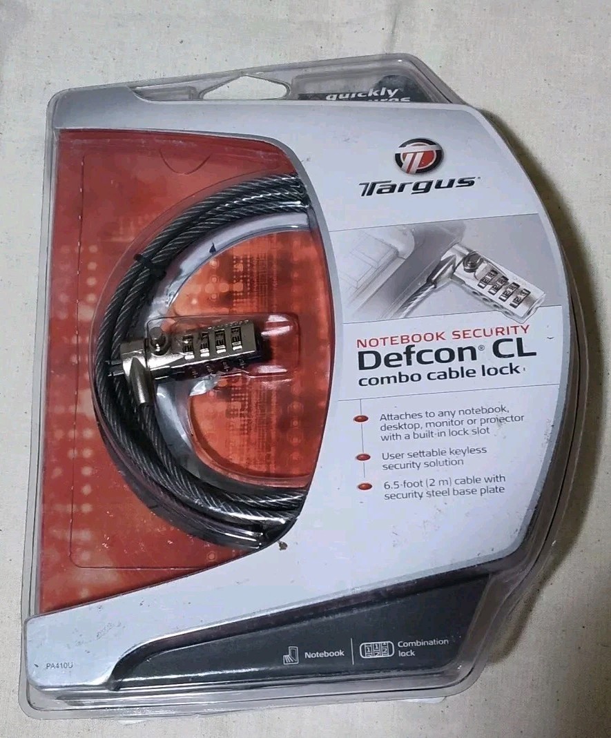 TARGUS DEFCON LAPTOP COMBINATION CABLE LOCK NEW B2