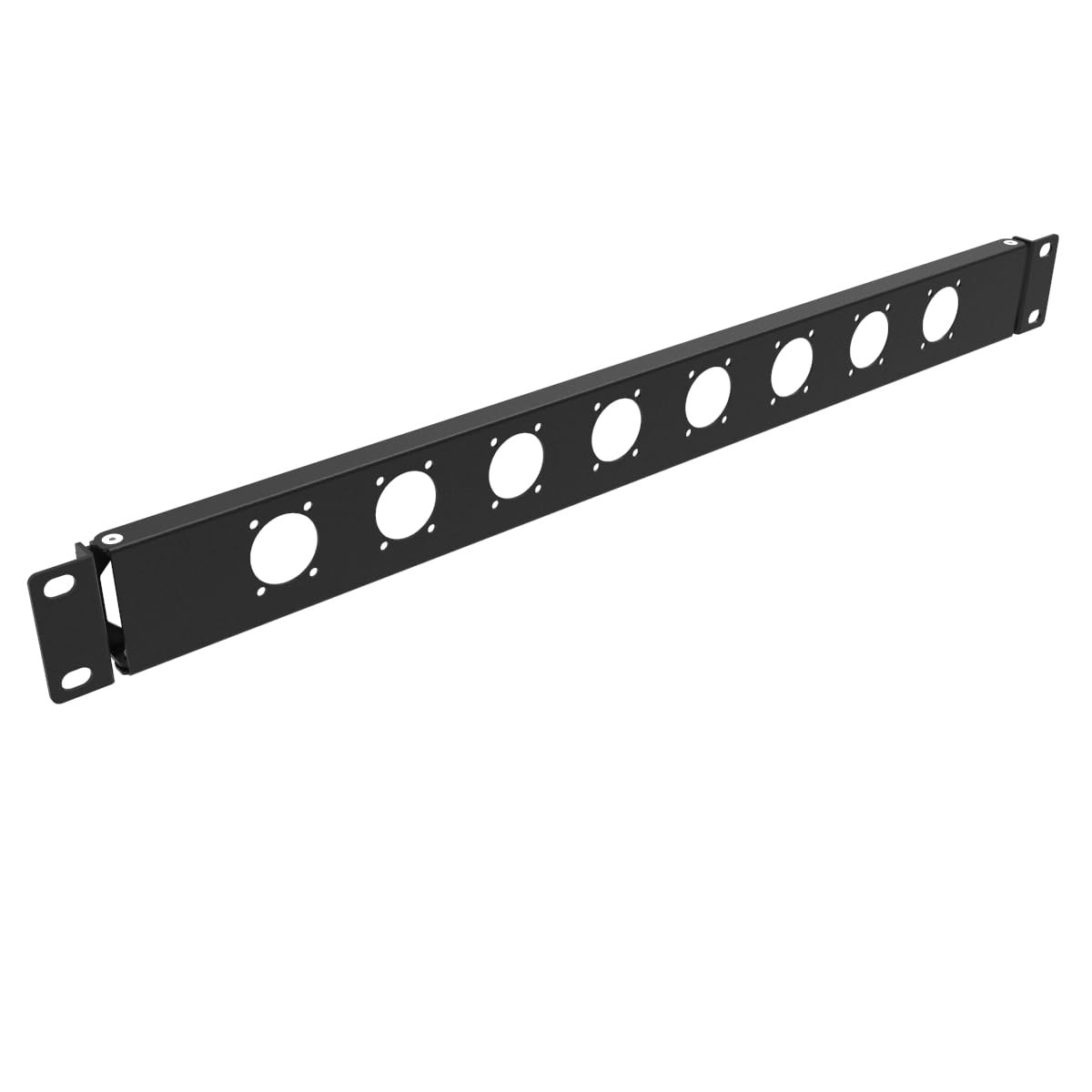 QiaoYoubang 1U Hinged Rack Panel 8D XLR HDMI Audio Mount 1U8D, Black