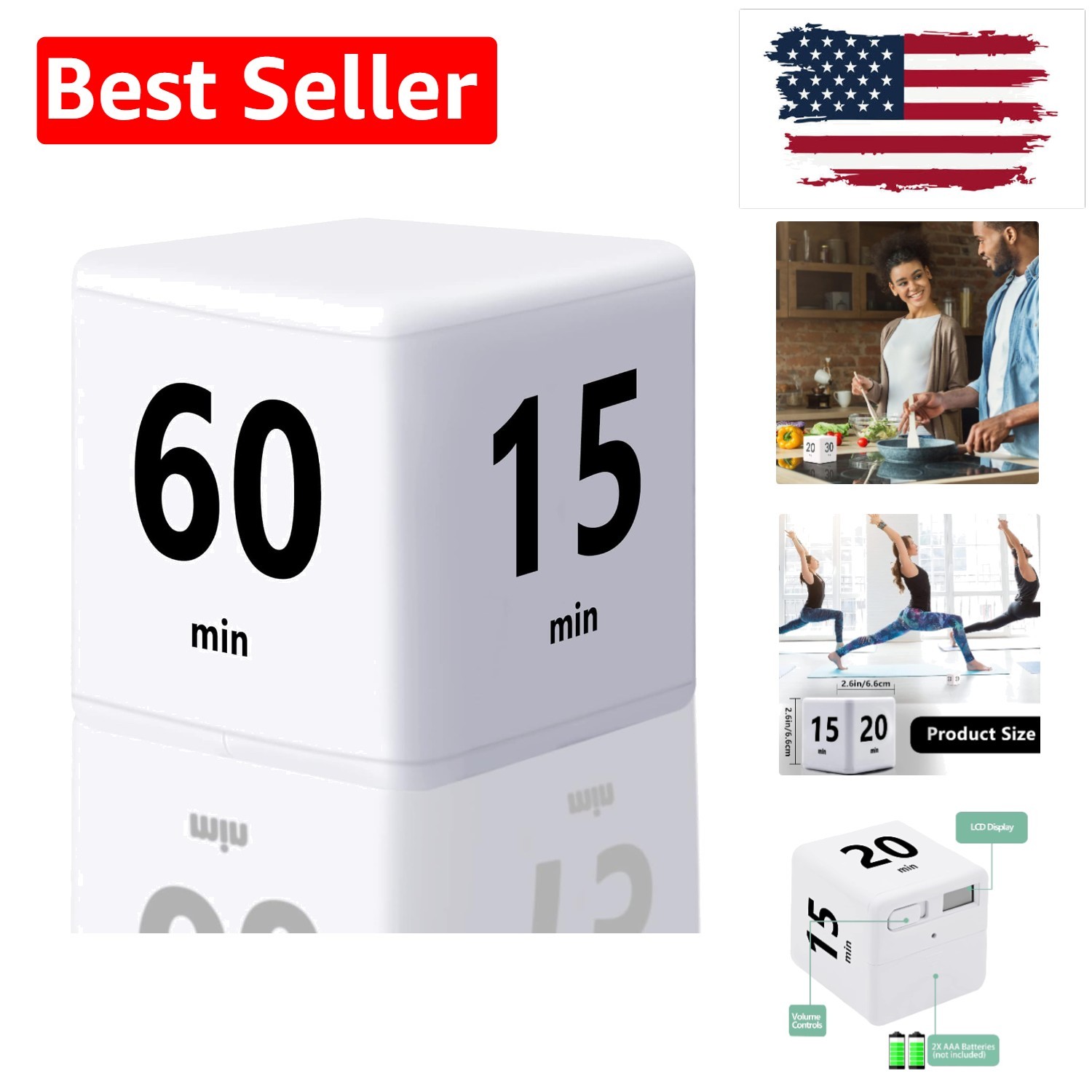 Cube Timer, Time Management and Countdown Settings with Gravity Sensor Flip T...