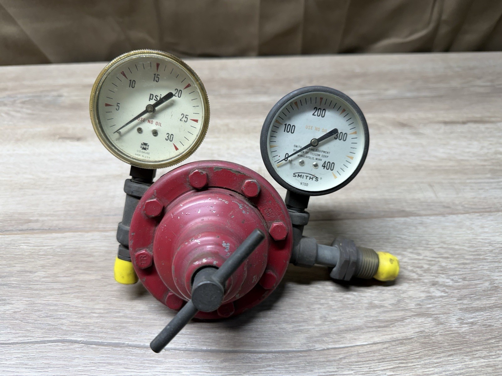 Vintage Smith’s Welding Regulator Acetylene Gauge Made In USA H70D