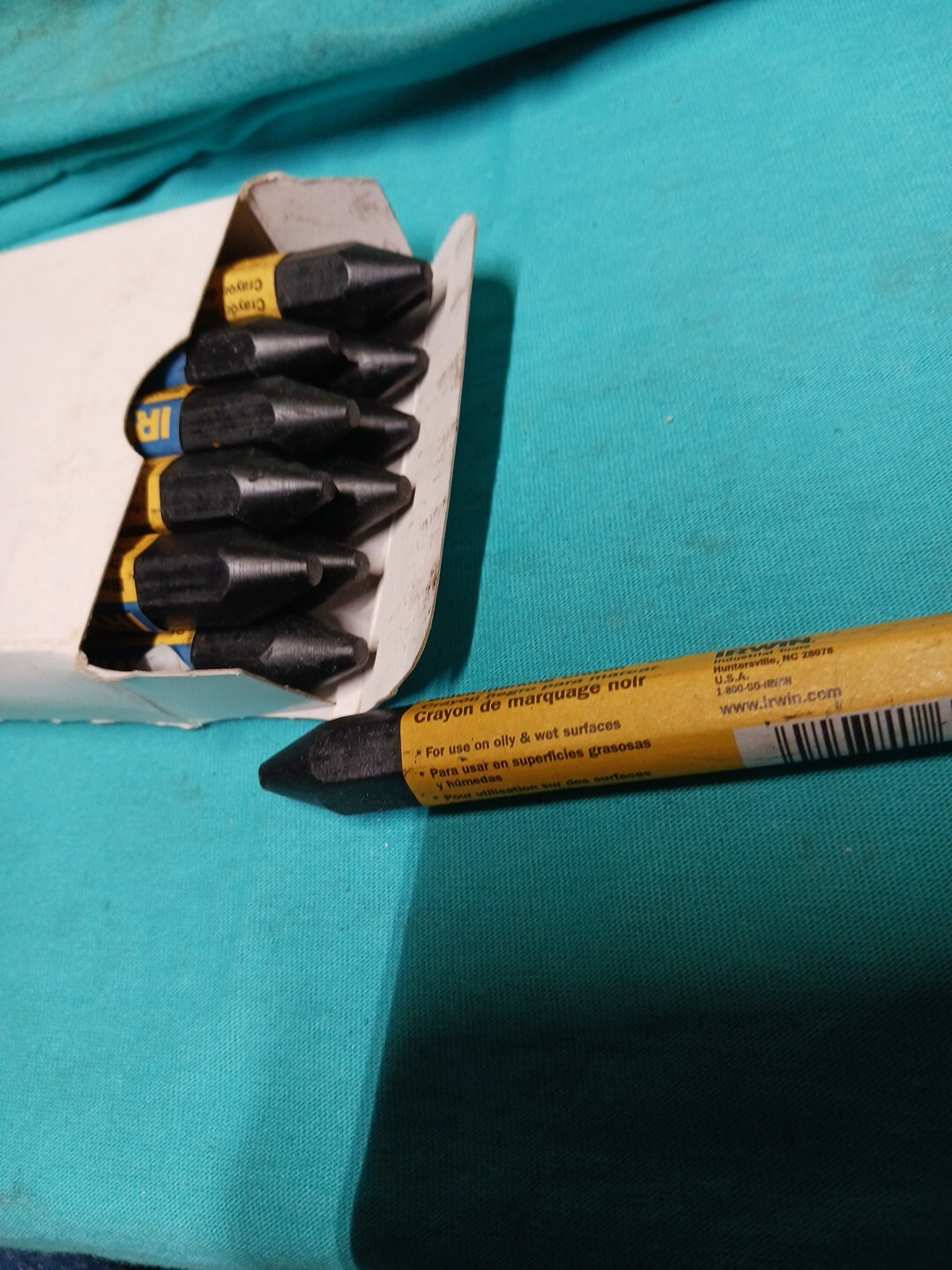 Irwin Strait-line Marking Crayons 12pk. Black 66404 Lumber