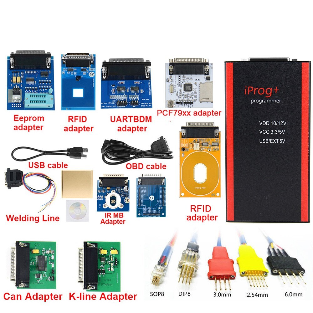 NEW V87 Iprog+ Plus Pro Configuration Support IMMO Mileage tool Progarm Full SET