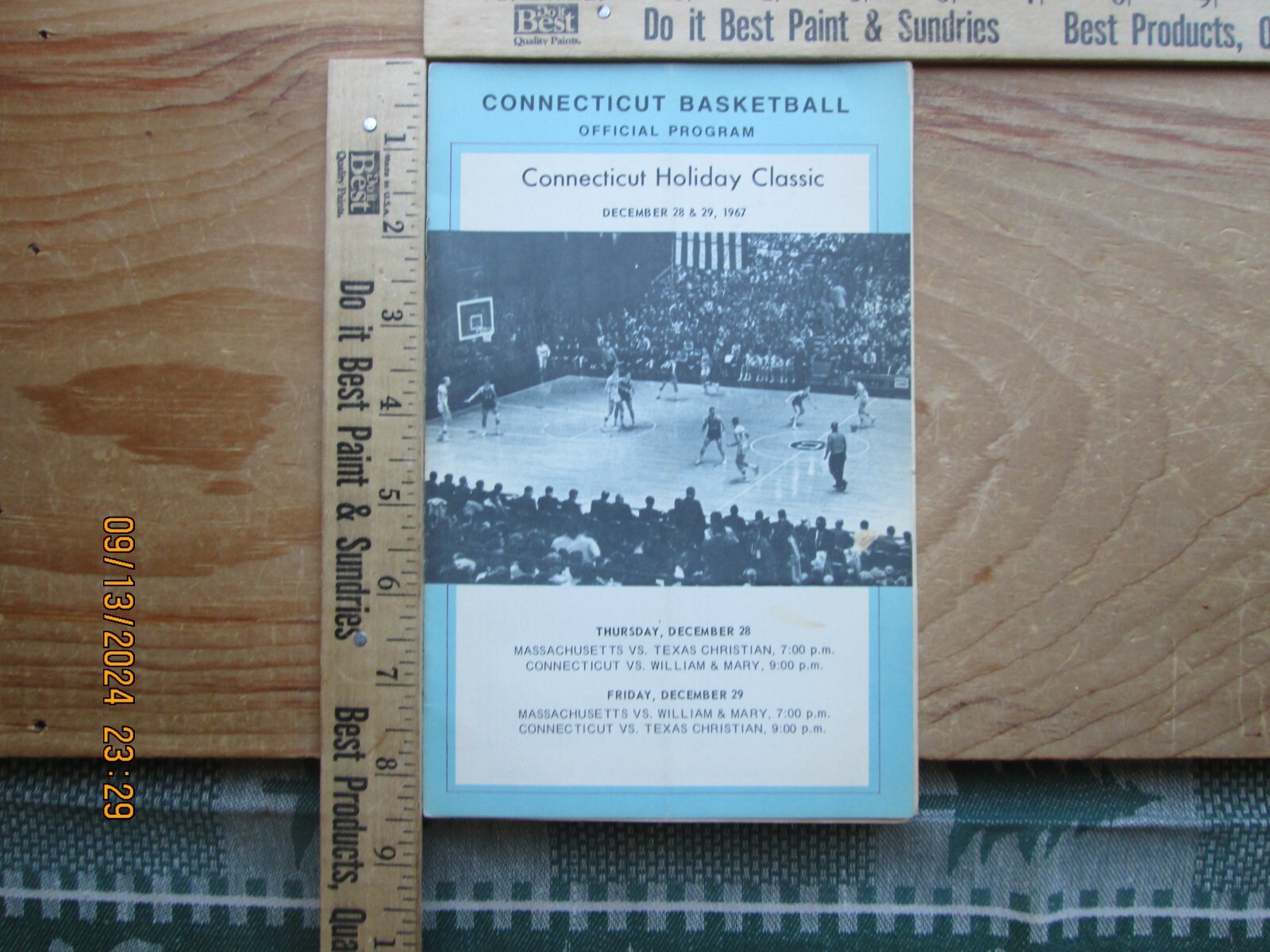 connecticut basketball official program December 28 29 1967