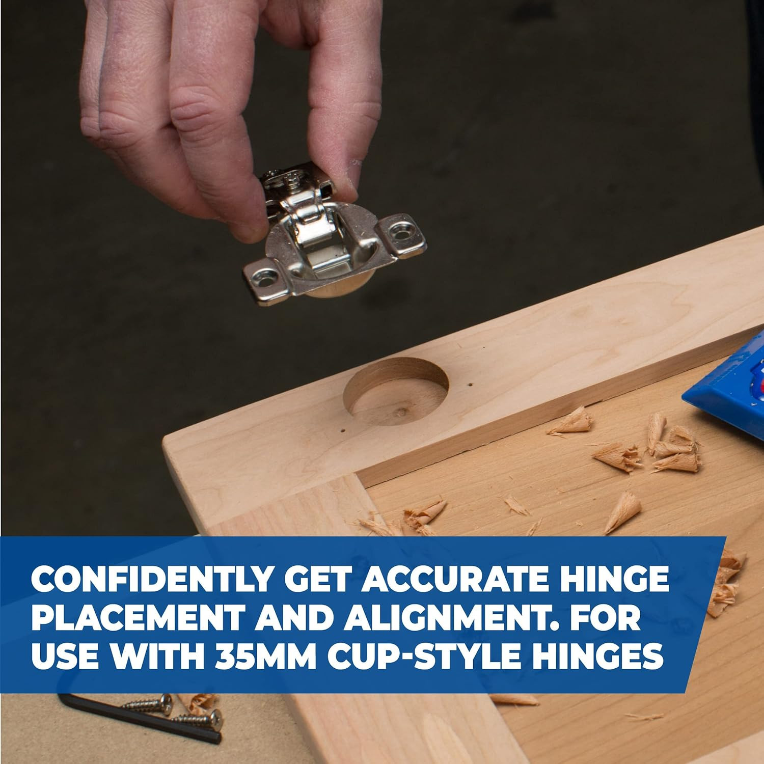 KHI-HINGE Concealed Hinge Jig – Precision Cabinet Door Hinge Tool – Drill Gui...